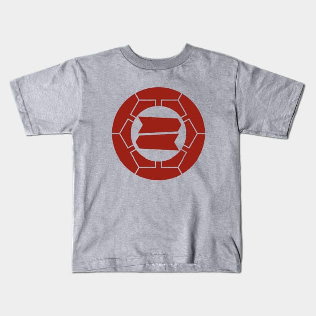 Hattori clan kamon in red Kids T-Shirt by redhomestead